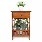 2 Tier End Table Sofa Side Accent Console Table 1 Drawer Storage Desk Livingroom
