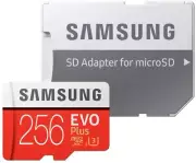 SAMSUNG EVO Plus 256GB MicroSD Micro SDXC C10 Flash Memory Card w/ SD Adapter