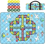 Outdoor Play Mat, Waterproof Blanket Outdoor, Foldable Kids Crawling Mat, Lightweight Thickened Multifunctional Chess Carpet with Chess Pieces for Beach Park Lawn Picnic Festival