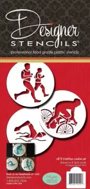 Triathlon Cookie Stencil Set by