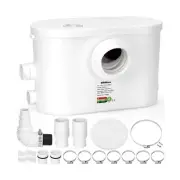 Macerator Pump, 600W Toilet Pump, 8100 L/h Flow, Upflush 31.2 ft/9.5 m Head, ...