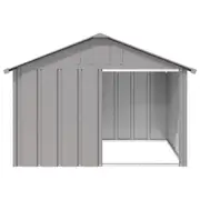 Dog House Galvanised Steel Outdoor Pet Shelter Kennel Animal Home Grey