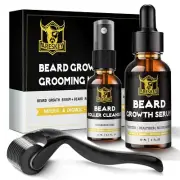 Areskey Beard Growth Kit, Derma Roller, Beard Growth Serum, Beard Roller Cleanse