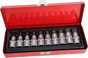 LIFKICH 10pcs Triple Square Spline Bit Socket Set Durable Steel Combination for Cars Trucks and Machinery Organized Storage Case Included