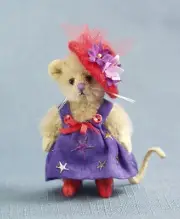 DEB CANHAM " ECCENTRICITIES MOUSE" MINI MICES COLLECTION-BEIGE MOHAIR MOUSE