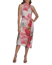 Donna Karan Asymmetric Midi Dress