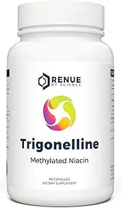 Renue By Science Trigonelline TRG Methylated Niacin 250 mg, 90 Capsules - Muscle NAD Support, Cellular Repair, DNA Protection, Optimal Health - Promotes Mitochondrial Function for Longevity & Energy