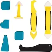 LIFKICH 8pcs Caulking Tool Multifunctional Sealant Nozzle and Scraper for Home Sealing Projects Durable Glue Spatula for Kitchen and Bathroom Use