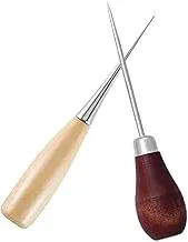 KONTONTY Handmade Excellence Leather Awl Tool Wooden Handle for Bookbinding Sewing Projects
