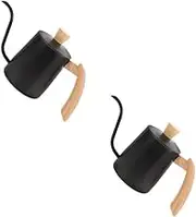 Ciieeo 2pcs Stainless Steel Gooseneck Coffee Kettle Hand Drip Tea Pot with Comfortable Grip Controlled Pouring for Enhanced Brewing Experience Easy to Maintain Coffee Accessory