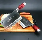 Chinese Butcher Knife Handmade Forged Steel Wood Handle Chef Slicing Cleaver Cut