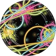 Creative Converting Glow Party Paper Lunch Plates 8-Pieces, 18 cm Size