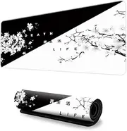 3mm Thick Gaming Mouse Pad, Chinese Ink Scenery Painting Extra Large Computer Keyboard Mouse Mat Desk Pad with Soft Smooth Cloth Surface and Anti-Slip Rubber Base 03 80x30 cm