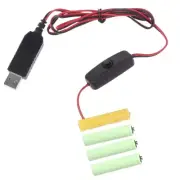 USB to 6V Power Supply Adapter Cable Replace 4pcs AAA Batteries