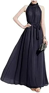 Scott-Vincent Borba Haute Couture Chiffon Halter Dress, Black