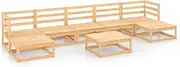 vidaXL - Garden Lounge Set Made of Solid Pinewood - Retro Style - Brown - Includes Middle and Corner Sofas, Tables - Customizable Configuration