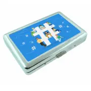 Hashtags D10 Silver Metal Cigarette Case RFID Protection Wallet