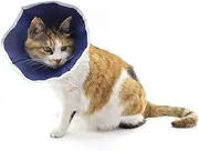 Soft Cat Recovery Collar, Nonwoven Fabric Collar, Specially Designed for Cats - Easy for Cats to Eat and Drink (Dark Blue, M)