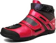 Mens Motocross Protective Shoes,Anti-Collision Toe Cap,Anti-Slip Sole,Shor Ankle Leather,for Racing Riding Off Road Touring Motocross Boot