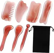 Scalp Gua Sha Comb Piece Massage Comb Set Gua Sha Massage Tools Massager Storage Bag