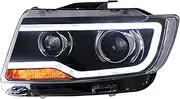 Car Styling Head Lamp Case Compatible For Jeep Compass 2011-2016 Grand Cherokee LED Headlight DRL Lens Double Beam Bi-Xenon(No bulbs)