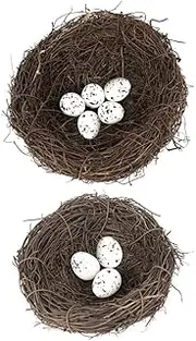 RORPOIR 1 Set Rattan Bird Nest Gardening Bird Nest Decor Grass Bird Moss Decor Chicken Eggs Faux Birds Decorative Bird Artificial Bird Rattan Bird Egg Bird Ornaments Egg Bonnet Vine