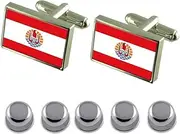 [Select Gifts] Shirt Dress Studs French Polynesia Flag Cufflinks