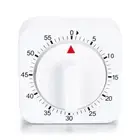 Kitchen Timer 60 Minutes Count Down Alarm Reminder White Square Mechanical Timer