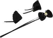 [TOGEVAL] Elegant Bow-Knot Necklace Cat Ears Barrettes Plush Bow-tie and Choker Chain Cosplay and Party Accessories Black
