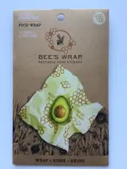 Bee's Wrap Beeswax Wraps 2 Pack Honeycomb Print, Reusable Food Storage