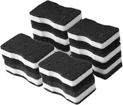 LeoLeoyy 10PCS sponges Black Dishes Sponge Scrub Kitchen Scrubber Sponge Scouring Pads for Cleaning Dishwashing Sponge Pad Cleaning Sponge Pad Dishwashing (As Shown,11x7x3.5cm)