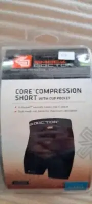 Lacrosse Boys Compression Shorts w/cup pocket -NOS- Shock Doctor -Boys Size-M