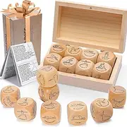 Yoga Dice in Wooden Gift Box with Practice Guide, 8 Workout Exercise Dice, Tons of Possible Combinations, Yoga Accessories Gifts for Beginners Women, Mindfulness Meditation Gifts, Fitness Dice