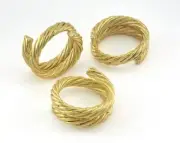 Ring Swirl Adjustable Ring Gold Plated brass (18mm 8US inner size) 3144
