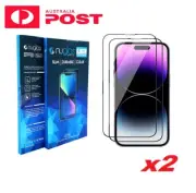 2X iPhone 14 13 11 Pro XS Max XS XR X 8 7 6 - NUGLAS pack of 2 Screen Protector