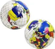 SOPOTUTU 2pcs Inflatable Globe Beach Balls Pool Playthings for Outdoor Activities Quick Inflation for Beach Pool Fun Lightweight Portable Design
