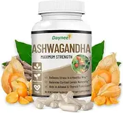 Organic Ashwagandha Capsules for Women and Men, with MACA Root, Vitamin D2 and Vitamin C, Vegan, Plant Based, Non-GMO, 60 Count