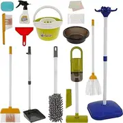 22Pcs Kids Cleaning Toy Set Plastic Cleaning Toy Set Self Adhesive Handle Design Cleaning Toys Essential for Playing House Suitable for Children
