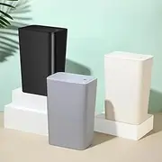 Small Trash Can with lid,Garbage Can Slim Trash Bin Waste Basket for Bathroom,Kitchen,Bedroom,Living Room,Office,Laundry - Grey