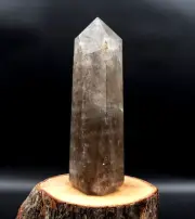 320MM Smoky Quartz Crystal Healing Gemstone Obelisk Metaphysical Faceted Tower