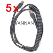5x CAB-2208-UNC3 9FT Coiled USB Cable for Motorola Symbol LS2208 LS4208