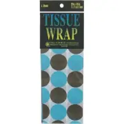 Brown/Blue Dots Tissue Wrap Printed 4SHT