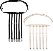 [ZMDMAH] 2-Piece Set High Garter Belt Garter Sexy Suspender Holder Garter Belt Hip Holder with 6 Metal Suspenders 2.5 x 100 cm Skin Tone and Black, Black, 2.5×100cm
