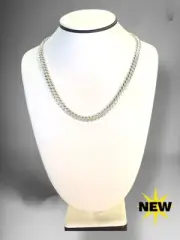 New - 6.9mm Cuban Chain in Solid .925 Sterling Silver - 20" (TRP053726)