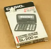 Casio SL-200BK Dual Leaf Vintage Solar Cell Calculator New Old Stock