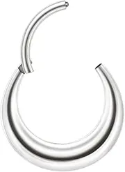 [Lantine] G23 Titanium 16G (1.2mm) Septum Piercing Ring - Various Sizes and Colours Hypoallergenic Septum Helix Cartilage Rook Conch Velvet Pouch
