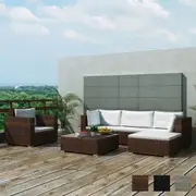 17 Piece Outdoor Sofa Set Wicker Rattan Lounge Couch Multi Colours vidaXL