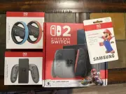 Nintendo Switch 2 Mario Kart World Bundle Brand New In Hand w/256GB SD + Wheels