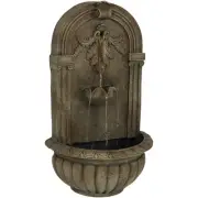Florence Polystone Outdoor Wall Fountain - Florentine Stone by Sunnydaze