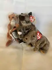Ty Beanie Baby Wild Animals POUCH, TRUMPET, and HOWL